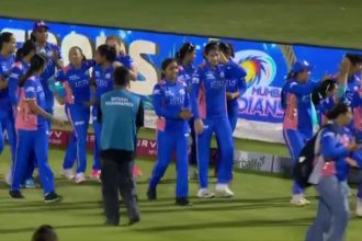 Mumbai Indians Players Performing Victory Lap.jpg