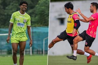 Mohun Bagan And East Bengal Footballers In Training.jpg