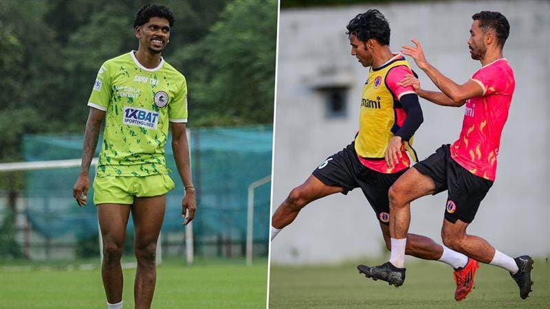 Mohun Bagan And East Bengal Footballers In Training.jpg