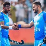 India Mens Hockey Captain Harmanpreet Singh Celebrates A Goal With Teammate.jpg