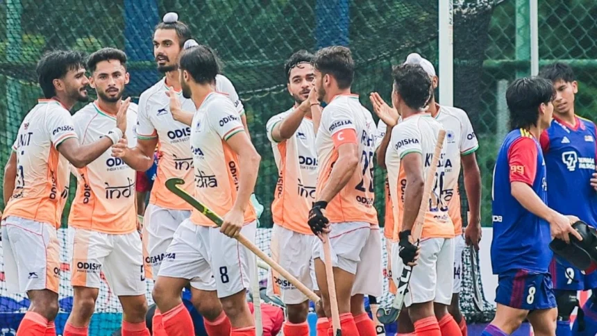 Indian Junior Mens Hockey Team Players Celebrate A Goal.jpg